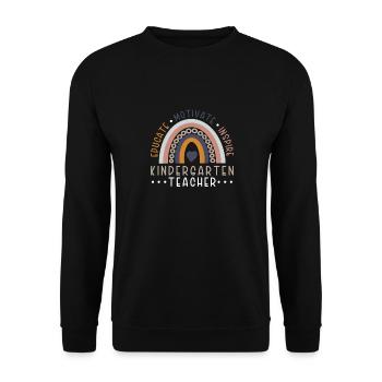 Training a kindergarten teacher Motivating Inspiring - Unisex Sweatshirt - black - Front - Alina (178cm) & Michal (187cm)