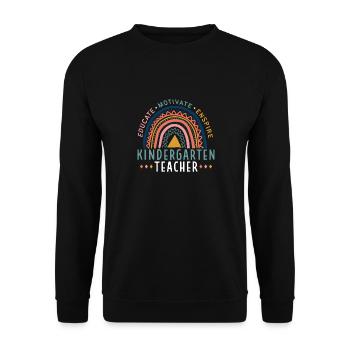 Training a kindergarten teacher Motivating Inspiring - Unisex Sweatshirt - black - Front - Alina (178cm) & Michal (187cm)