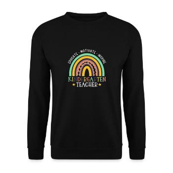 Training a kindergarten teacher Motivating Inspiring - Unisex Sweatshirt - black - Front - Alina (178cm) & Michal (187cm)