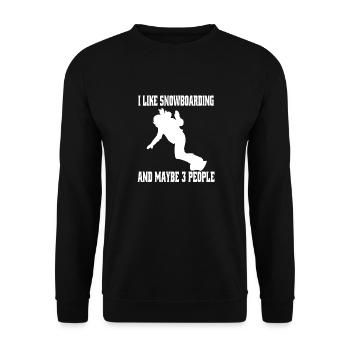 Snowboardfahrer Geschenk Snowboard Snowboardsport - Unisex Pullover - Schwarz - Vorne - Alina (178cm) & Michal (187cm)