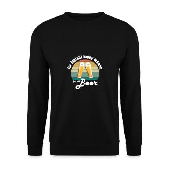 Pour une femme heureuse instantanée, il suffit d’ajouter de la bière - Sweat-shirt Unisexe - noir - Devant - Alina (178cm) & Michal (187cm)