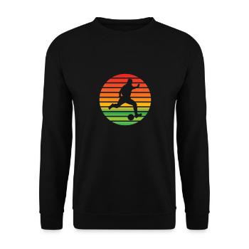 Fußballmannschaft Fußballspieler Fußballdesign - Unisex Pullover - Schwarz - Vorne - Alina (178cm) & Michal (187cm)
