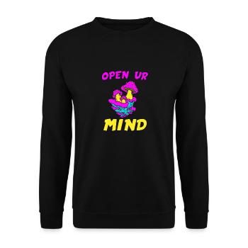 Open your mind - Unisex Sweatshirt - black - Front - Alina (178cm) & Michal (187cm)