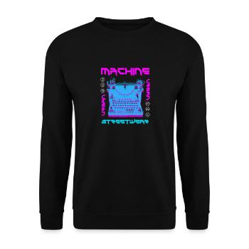 Machine Streetwear - Unisex Pullover - Schwarz - Vorne - Alina (178cm) & Michal (187cm)