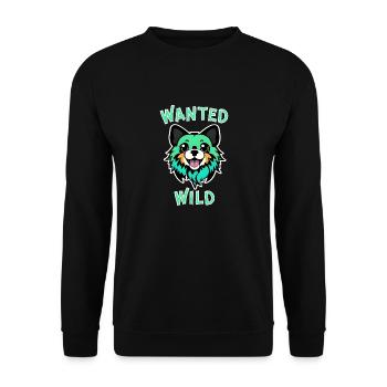 Cool Cartoon Dog - Wanted Wild - Unisex Sweatshirt - black - Front - Alina (178cm) & Michal (187cm)