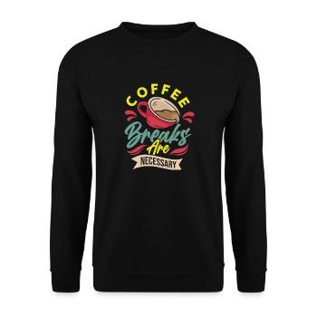 Coffee Breaks are Necessary - Unisex Pullover - Schwarz - Vorne - Alina (178cm) & Michal (187cm)