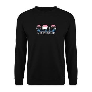Los Angeles La Kalifornien Geschenk - Unisex Pullover - Schwarz - Vorne - Alina (178cm) & Michal (187cm)