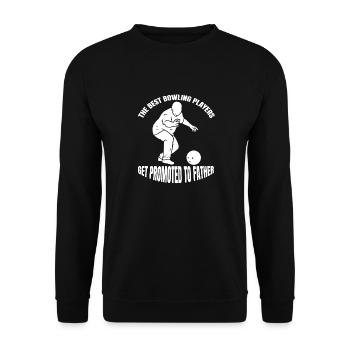 Bowling Vater Kegelverein Kegeln Dad Bowlingverein - Unisex Pullover - Schwarz - Vorne - Alina (178cm) & Michal (187cm)