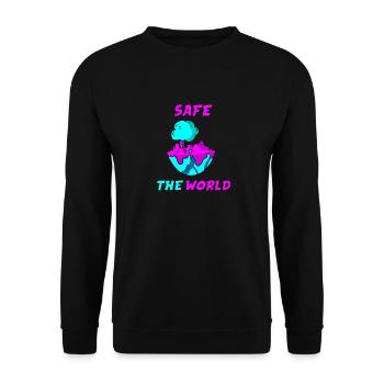 Beschütze unsere Welt - Rette unsere Welt - Unisex Pullover - Schwarz - Vorne - Alina (178cm) & Michal (187cm)