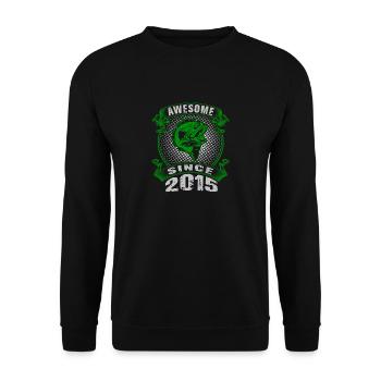 Awesome since 2015. Angel, Angler Birthday - Unisex Sweatshirt - black - Front - Alina (178cm) & Michal (187cm)