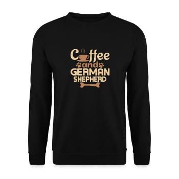 Café et berger allemand amoureux des animaux de compagnie - Sweat-shirt Unisexe - noir - Devant - Alina (178cm) & Michal (187cm)