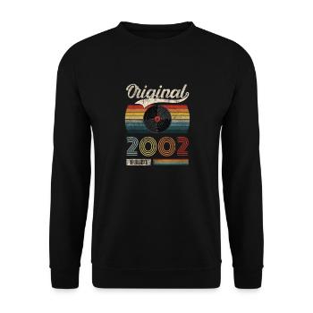 2002 Vintage Geburtstag Gift Tee Retro Style - Unisex Pullover - Schwarz - Vorne - Alina (178cm) & Michal (187cm)