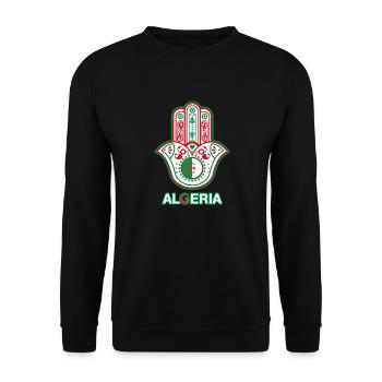 I love Algeria - Fatma's hand - Unisex Sweatshirt - black - Front - Alina (178cm) & Michal (187cm)