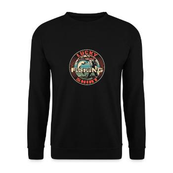 Chemise de pêche porte-bonheur. Pêcheurs à la ligne, pêche, - Sweat-shirt Unisexe - noir - Devant - Alina (178cm) & Michal (187cm)