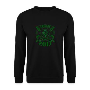 Génial depuis 2017. Angel, l’anniversaire du pêcheur - Sweat-shirt Unisexe - noir - Devant - Alina (178cm) & Michal (187cm)