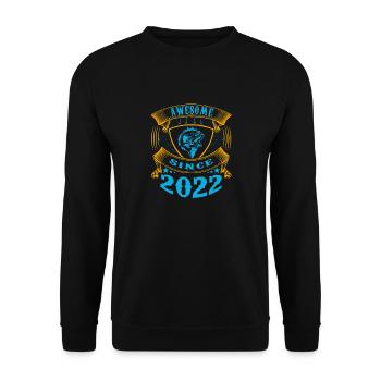Awesome since 2022. Angel, Angler Geburtstag - Unisex Pullover - Schwarz - Vorne - Alina (178cm) & Michal (187cm)