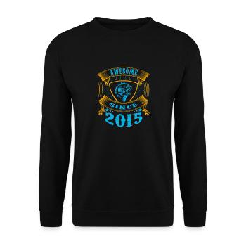 Awesome since 2015. Angel, Angler Birthday - Unisex Sweatshirt - black - Front - Alina (178cm) & Michal (187cm)