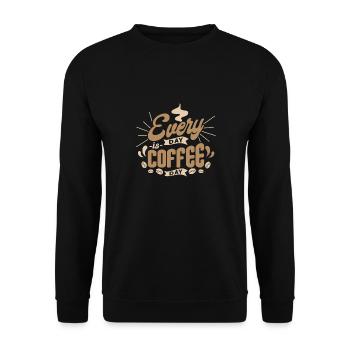 Every Day Coffee Day - Unisex Pullover - Schwarz - Vorne - Alina (178cm) & Michal (187cm)