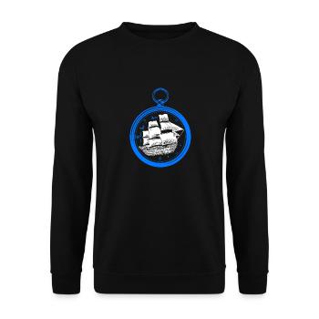 Segeln Segel Segelsport Kompass Bootsfahrt Segelsc - Unisex Pullover - Schwarz - Vorne - Alina (178cm) & Michal (187cm)