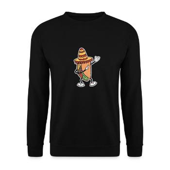 Dab Taco Cinco de Mayo Funny Mexican - Unisex Sweatshirt - black - Front - Alina (178cm) & Michal (187cm)