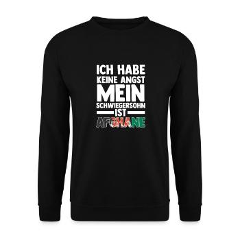 Ich habe keine Angst mein Schwiegersohn ist Afghan - Unisex Pullover - Schwarz - Vorne - Alina (178cm) & Michal (187cm)