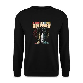 Ich Bin Eine Schwarze Geschichtsfrau - Unisex Pullover - Schwarz - Vorne - Alina (178cm) & Michal (187cm)