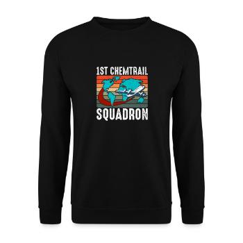 Team Chemtrail Conspiracy Theory Pilote Avion - Sweat-shirt Unisexe - noir - Devant - Alina (178cm) & Michal (187cm)