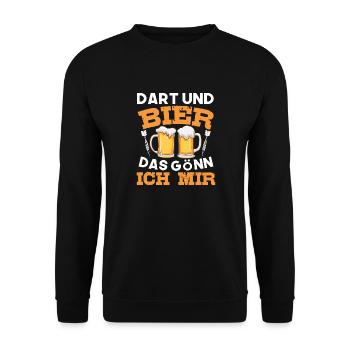 Dart und Bier das Gönn Ich Mir - Darter - Unisex Pullover - Schwarz - Vorne - Alina (178cm) & Michal (187cm)