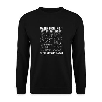Lustig Mathematik Spruch Mathestudent - Unisex Pullover - Schwarz - Vorne - Alina (178cm) & Michal (187cm)