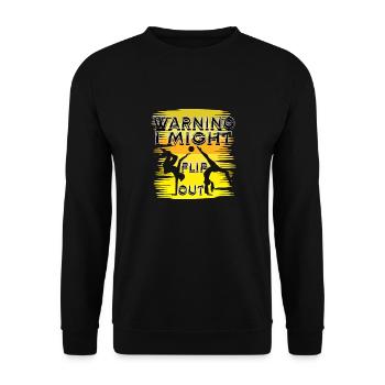 Warnung, ich könnte lustige Gymnastiksport ausflippen - Unisex Pullover - Schwarz - Vorne - Alina (178cm) & Michal (187cm)