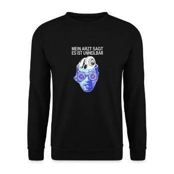 Mein Arzt sagt es ist unheilbar Tuning Boost - Unisex Pullover - Schwarz - Vorne - Alina (178cm) & Michal (187cm)