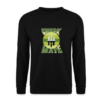 denk wie ein Schachmeister - Unisex Pullover - Schwarz - Vorne - Alina (178cm) & Michal (187cm)