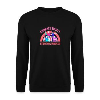 International Women's Day Embrace Equity - Unisex Sweatshirt - black - Front - Alina (178cm) & Michal (187cm)