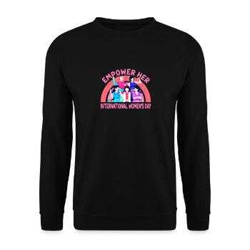 Mois de la femme Empower Her: International Women’s D - Sweat-shirt Unisexe - noir - Devant - Alina (178cm) & Michal (187cm)