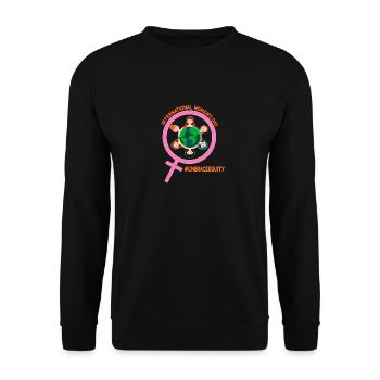 International Womens Month: Embrace Equity - Unisex Sweatshirt - black - Front - Alina (178cm) & Michal (187cm)