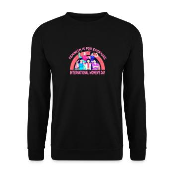 Feminism for Everyone: International Women's Day - Unisex Sweatshirt - black - Front - Alina (178cm) & Michal (187cm)
