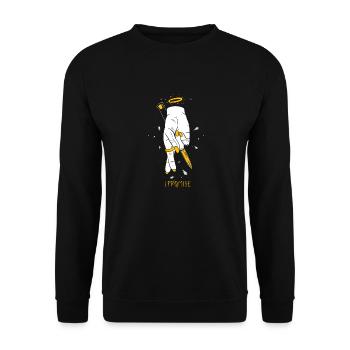 I promise Aesthetic - Unisex Pullover - Schwarz - Vorne - Alina (178cm) & Michal (187cm)