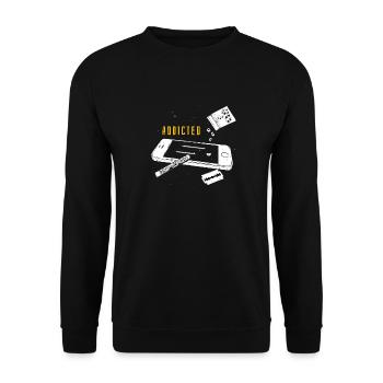 Want More Aesthetic - Unisex Pullover - Schwarz - Vorne - Alina (178cm) & Michal (187cm)