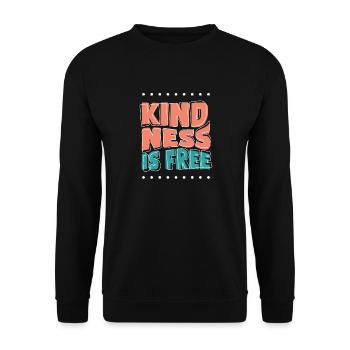 Kindness is for free - Unisex Pullover - Schwarz - Vorne - Alina (178cm) & Michal (187cm)