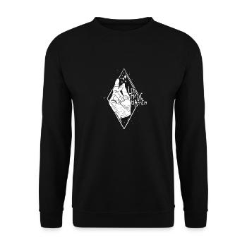 Let Magic happen Aesthetic - Unisex Pullover - Schwarz - Vorne - Alina (178cm) & Michal (187cm)