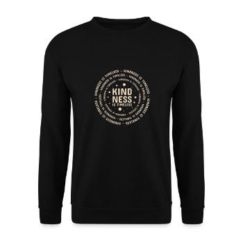 Kindness is timeless - Unisex Pullover - Schwarz - Vorne - Alina (178cm) & Michal (187cm)