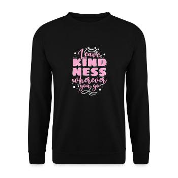 Leave Kindness - Unisex Pullover - Schwarz - Vorne - Alina (178cm) & Michal (187cm)