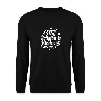 Religion is Kindness - Unisex Pullover - Schwarz - Vorne - Alina (178cm) & Michal (187cm)