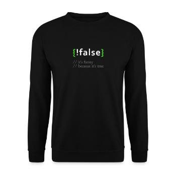 ! Faux drôle Programmeur de codage Développeur informatique - Sweat-shirt Unisexe - noir - Devant - Alina (178cm) & Michal (187cm)