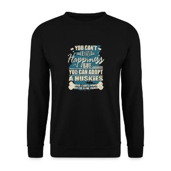 Le bonheur peut être acheté. Rauque - Sweat-shirt Unisexe - noir - Devant - Alina (178cm) & Michal (187cm)