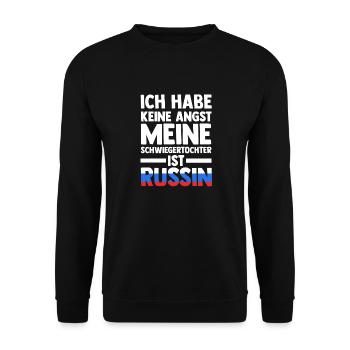 Ich habe keine Angst meine Schwiegertochter ist Ru - Unisex Pullover - Schwarz - Vorne - Alina (178cm) & Michal (187cm)