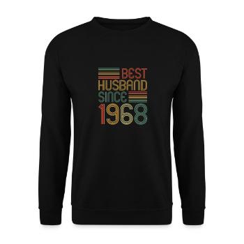 55e anniversaire de mariage Meilleur mari depuis 1968 - Sweat-shirt Unisexe - noir - Devant - Alina (178cm) & Michal (187cm)