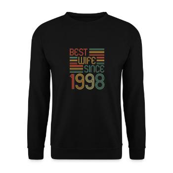 25th Wedding Anniversary Best Wife since 1998 - Unisex Sweatshirt - black - Front - Alina (178cm) & Michal (187cm)