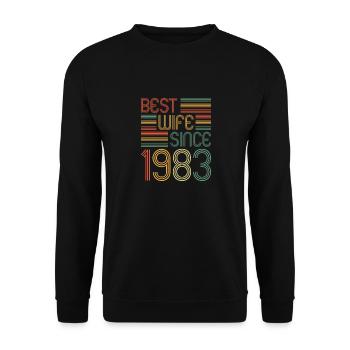 40th Wedding Anniversary Best Wife since 1983 - Unisex Sweatshirt - black - Front - Alina (178cm) & Michal (187cm)