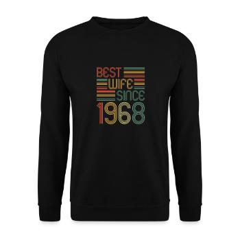 55e anniversaire de mariage Meilleure épouse depuis 1968 - Sweat-shirt Unisexe - noir - Devant - Alina (178cm) & Michal (187cm)
